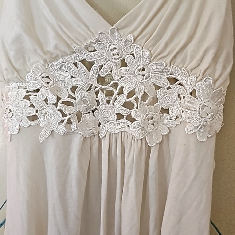 NWOT Anthropologie crochet lace tank top- large
